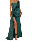 High End Fish Tail Banquet Temperament  Single Shoulder Dress