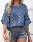 Half Sleeve Round Neck Oversized Printed Tops