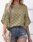 Half Sleeve Round Neck Oversized Printed Tops