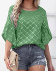 Half Sleeve Round Neck Oversized Printed Tops