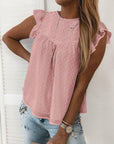 Polka Dot Lace Ruffled Tank Women's Top