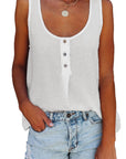 Button Textured Cotton Women's Top