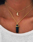 Obelisk Crescent Moon Necklace