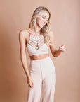 Crochet Lace High Neck Bralette Tops