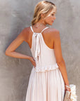 Ruffled Sleeveless Tiered Maxi Women's Dress