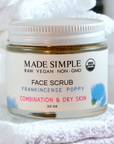 Certified Organic Vegan Frankincense Poppy Face Scrub Cleanser