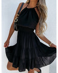 Casual Halter Loose Layered Women's Dress