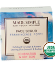 Certified Organic Vegan Frankincense Poppy Face Scrub Cleanser