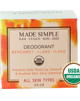 Certified Organic Vegan Bergamot Ylang Ylang Deodorant