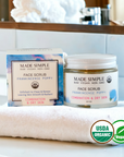 Certified Organic Vegan Frankincense Poppy Face Scrub Cleanser