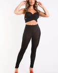 Mesh Pants Contrast Sets With Top & Leggings