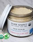 Certified Organic Vegan Frankincense Poppy Face Scrub Cleanser