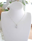 925 Silver Flower CZ Pendant Necklace