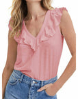 Loose V-neck Chiffon Tank Top