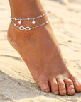 Infinity Pendent Pearl Anklet Bracelet