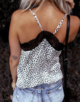 Spaghetti Strap Printed Lace Women's Top