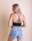 High Neck Crochet Trim Bralette Tops For Women