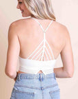 High Neck Crochet Trim Bralette Tops For Women