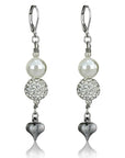 LO3804 - Antique Silver White Metal Earrings with Synthetic Glass Bead