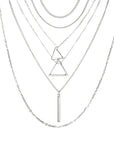 Double Triangle Multilayer Necklace