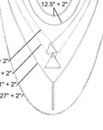 Double Triangle Multilayer Necklace