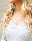 Double Triangle Multilayer Necklace